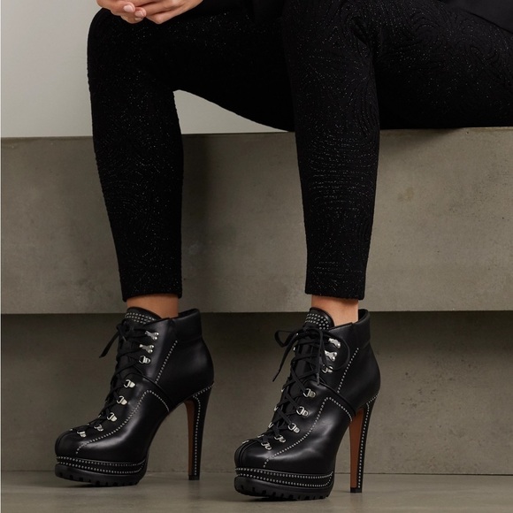 Alaia Suede Platform Heeled Combat Boots 38.5 - Picture 1 of 11